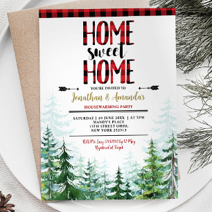 Home lief huis Winter Lumberjack House Warming Kaart