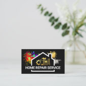 Home Lijst Verf Splatter Handyman Visitekaartje (Staand voorkant)