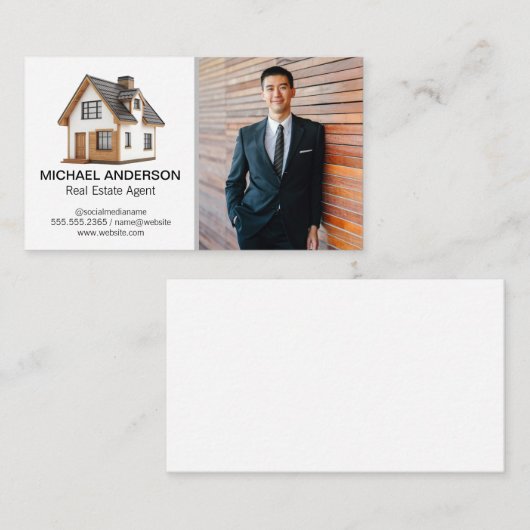 Home Logo | Real Estate Agent | Properties Visitekaartje (Voorkant / Achterkant)