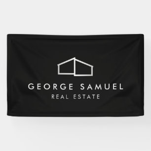 Home Logo Realtor Zwart & Wit Spandoek
