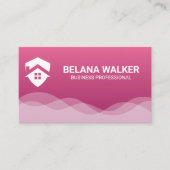 Home Logo | Roze Abstracte golfachtergrond Visitekaartje (Voorkant)