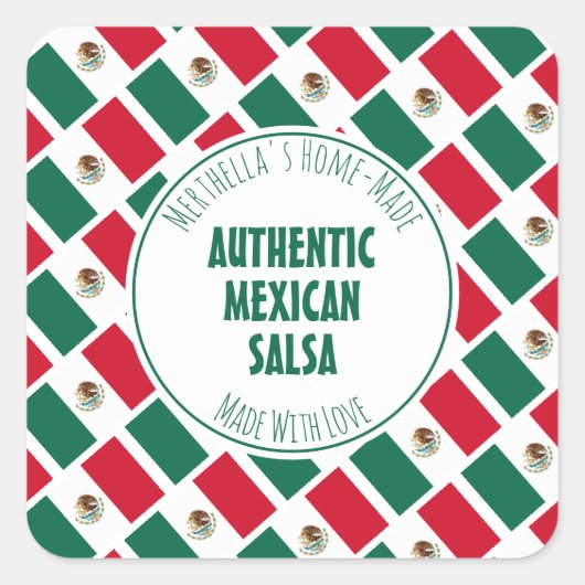 Home Made AUTHENTIEKE MEXICAANSE SALSA Vierkante Sticker (Voorkant)
