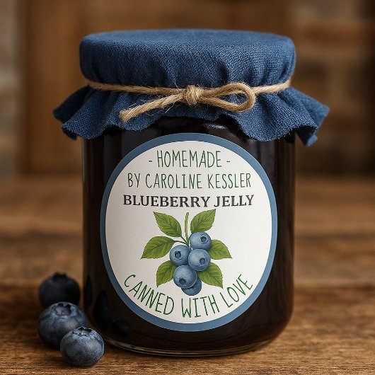 Home Made Blueberry Jelly Canning Label Sheet