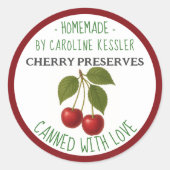 Home Made Cherry Preserves Canning Label Sheet (Voorkant)