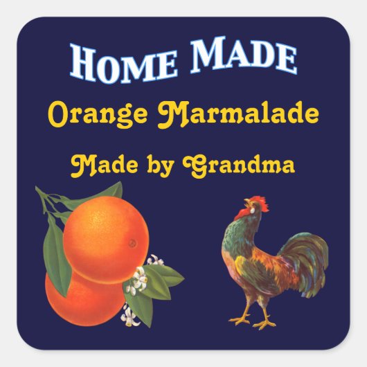 Home Made Custom Rooster en Oranje Stickers (Voorkant)