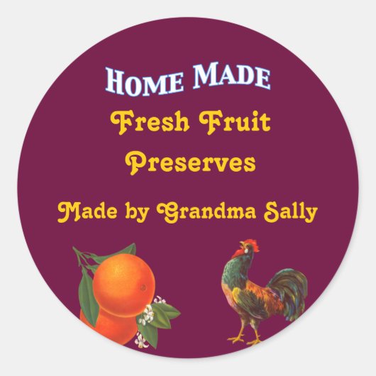 Home Made Custom Rooster en Oranje Stickers (Voorkant)