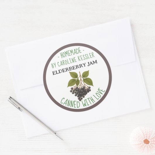 Home Made Elderberry Jam Canning Label Sheet (Envelop)
