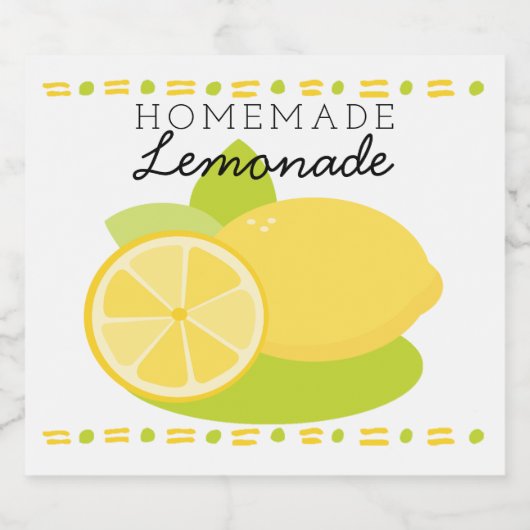 Home Made Lemonade Lemon Fruit Likeurfles Etiket (Enkel label)