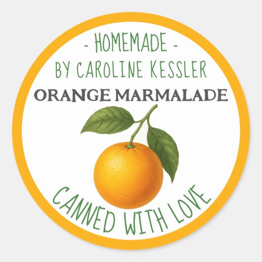 Home Made Orange Marmalade Canning Label Sheet (Voorkant)