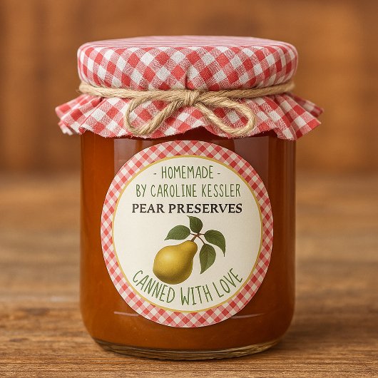 Home Made Pear Preserves Canning Label Sheet