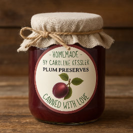 Home Made Plum Preserves Canning Label Sheet