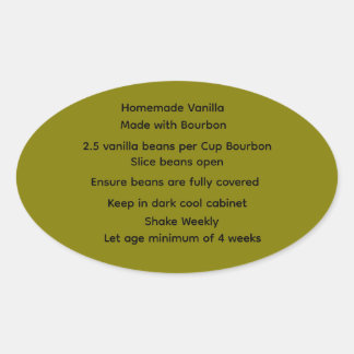 Home Made Vanilla Bourbon Receptenetiketten Ovale Sticker