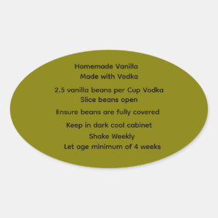 Home Made Vanilla Vodka Recept labels