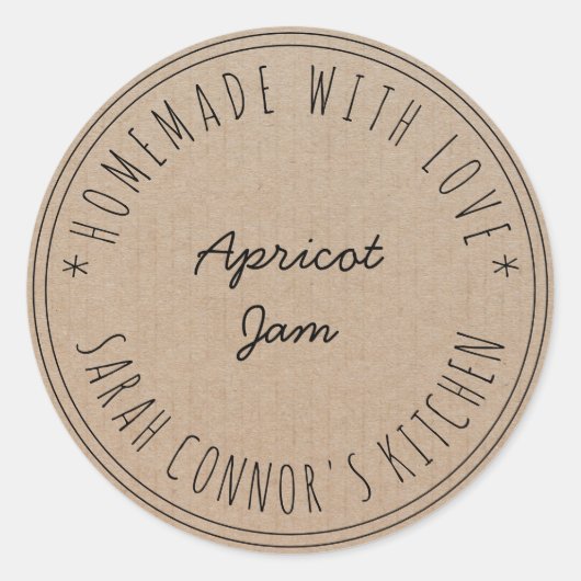 Home made with love Apricot Jam Jar Product Labels (Voorkant)