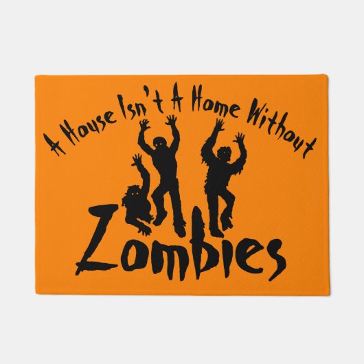 Home met Zombies Halloween Decor Deurmat (Voorkant)