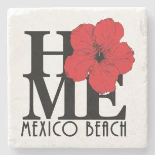 HOME Mexico Beach Red Hibiscus Stenen Onderzetter