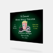 Home Movie Theater Popcorn Film Green Acrylic Sign Acryl Bord (Hoek)