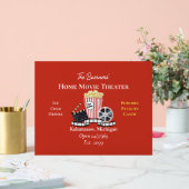 Home Movie Theater Popcorn Film Reel Acrylic Sign Acryl Bord (Huwelijk)