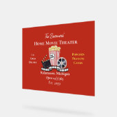 Home Movie Theater Popcorn Film Reel Acrylic Sign Acryl Bord (Hoek)