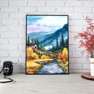Home Muurinrichting, Prachtig berglandschap Canvas Afdruk
