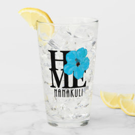 HOME Nanakuli Hawaii Blue Hibiscus Glas
