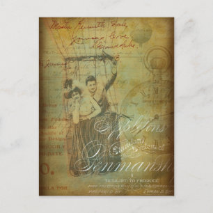 Home New House  Hot Air Ballon Collage Aankondigingskaart