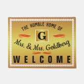 Home of (Jouw naam) - Monogram (bewerkbaar) Gold Deurmat (Voorkant)