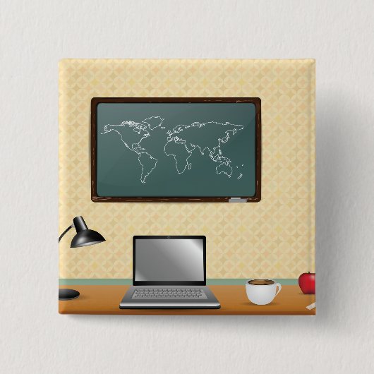 Home Office Desk Laptop Coffee Vierkante Button 5,1 Cm (Voorkant)