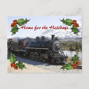Home op de trein voor Feestdagen Briefkaart
