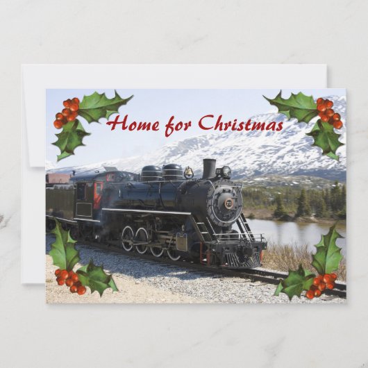 Home op de trein voor kerstfeest kaart (Voorkant)