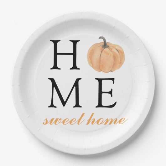 Home | Oranje pompoen | Herfst Seizoen Papieren Bordje (Voorkant)