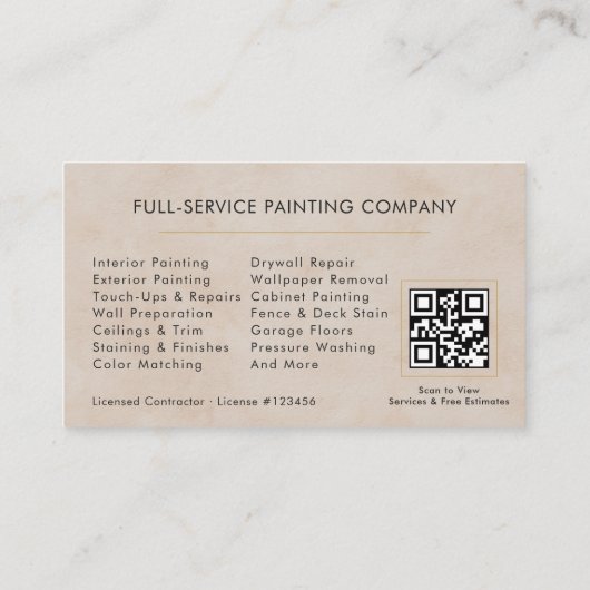 Home Painter Professional QR Code Visitekaartje (Achterkant)