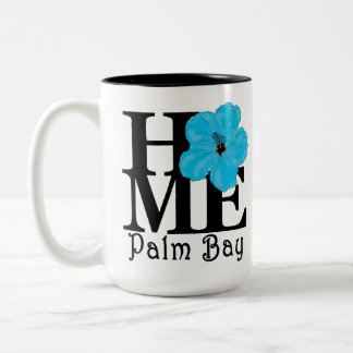 HOME Palm Bay Blauwe Hibiscus 15 oz Tweekleurige Koffiemok