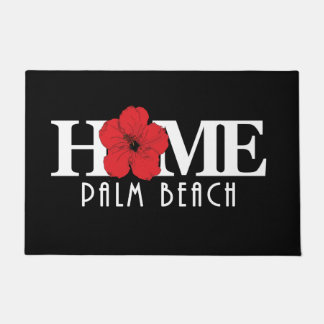 HOME Palm Beach Florida Red Hibiscus Deurmat