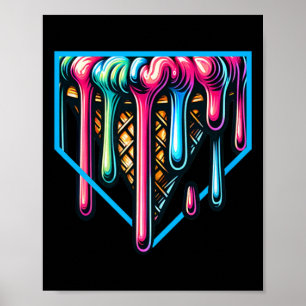 Home Plate Drip - Ijs Softll En Verkoop Poster