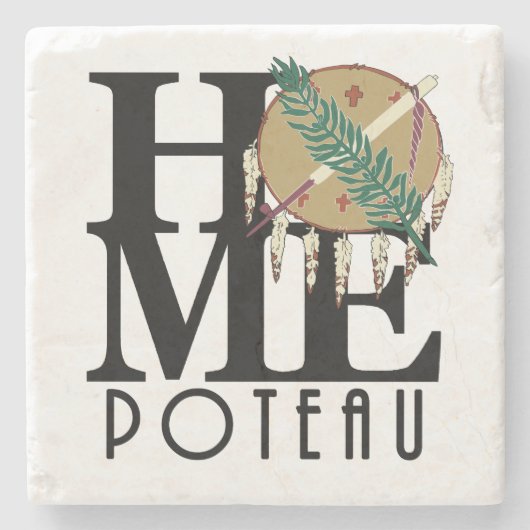 HOME Poteau Stenen Onderzetter (Voorkant)