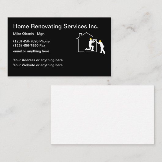 Home Renovation & Remodeling Visitekaartje (Voorkant / Achterkant)