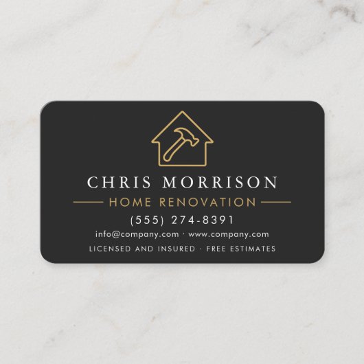 Home Renovation Repair QR Code Professional Visitekaartje (Voorkant)