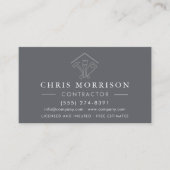 Home Repairs Contractor Gray Silver QR Code Visitekaartje (Voorkant)