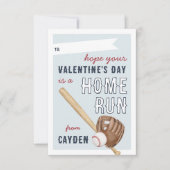 Home Run Baseball Classroom Valentijnsdag Kaart (Voorkant)