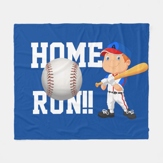 Home Run Baseball Fleece Blanket Deken (Voorkant (Horizontaal))