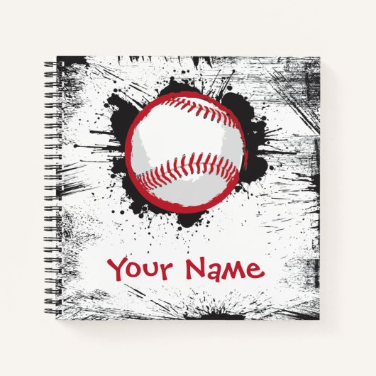 Home Run Baseball Splatter Design Notitieboek (Voorkant)