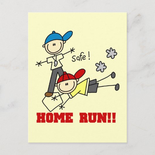 Home Run - jongens Baseball Tshirts en cadeautjes Briefkaart (Voorkant)