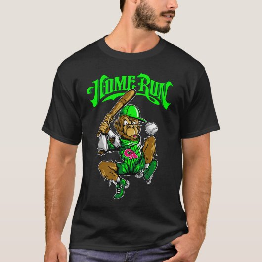 Home Run Monkey Honkbal T-shirt (Voorkant)
