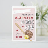 Home Run Softball Classroom Valentijnsdag Kaart (Staand voorkant)