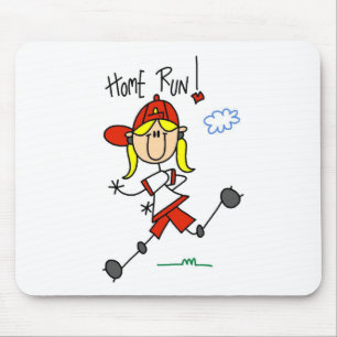 Home run Stick Figuur Mousepad Muismat