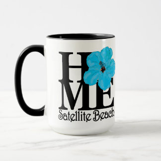 HOME Satellite Beach Blue Hibiscus 15oz Mok