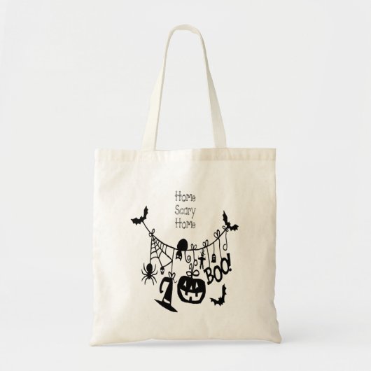 Home Scary Home Vleermuizen Pompoen, Zwarte kat, V Tote Bag (Voorkant)