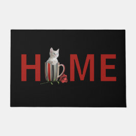 Home schattig kitten in beker foto moderne tekst deurmat