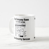 Home Security Services Cartoon Koffiemok (Voorkant links)